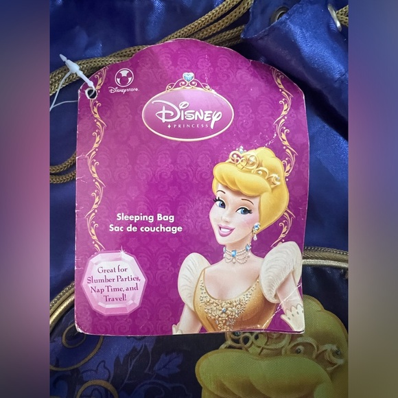 Vintage 90s Disney Princess Sleeping Bag / Bed In Bag _ Cinderella_ Original tag - Picture 3 of 16
